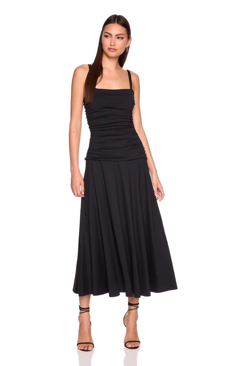 Susana Monaco Ruched Sleeveless Maxi Dress, Alternate, color, Black