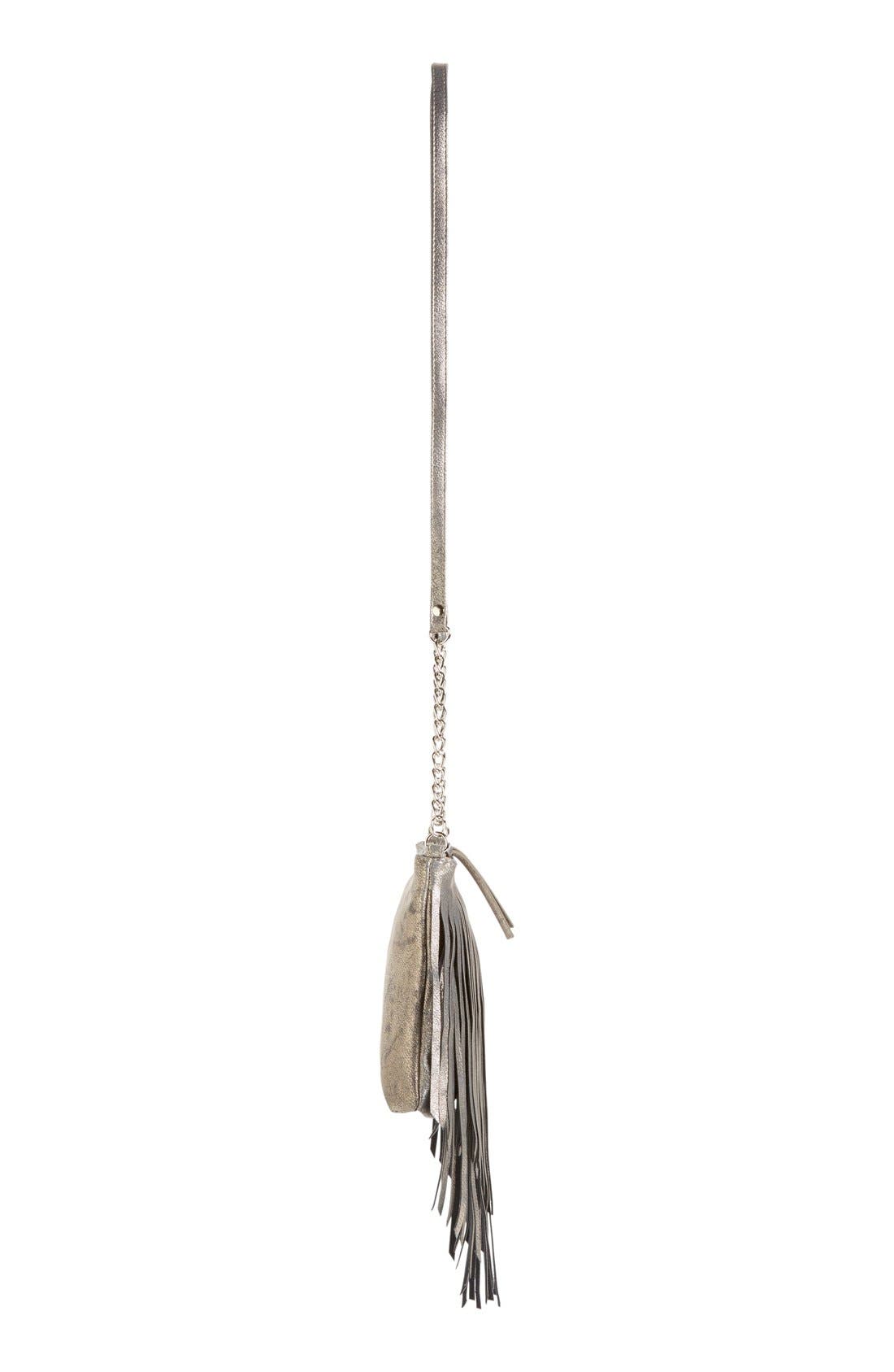 Layered Fringe Crossbody Bag, Alternate, color, SILVER