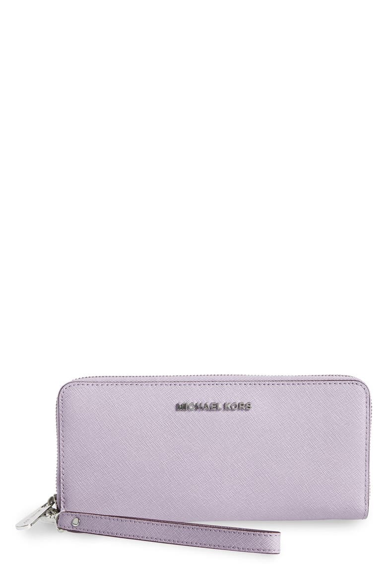 'Jet Set' Travel Wallet, Main, color, LILAC/ SILVER