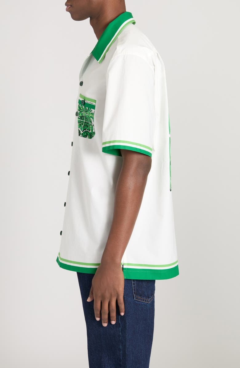 Dolce&Gabbana Majolica Cotton Camp Shirt, Alternate, color, Maiolica 1L Verde