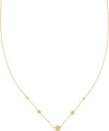 Bony Levy 14k Gold Graduated Bead Station Chain Necklace