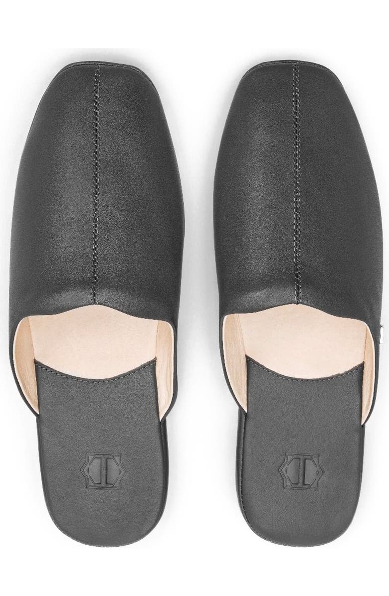 Togas Glen Men's Leather Slippers, Alternate, color, Grey