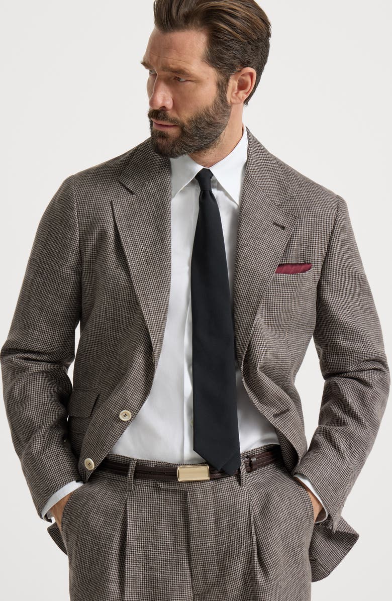 Brunello Cucinelli Linen Cavallo blazer, Alternate, color, Hazelnut