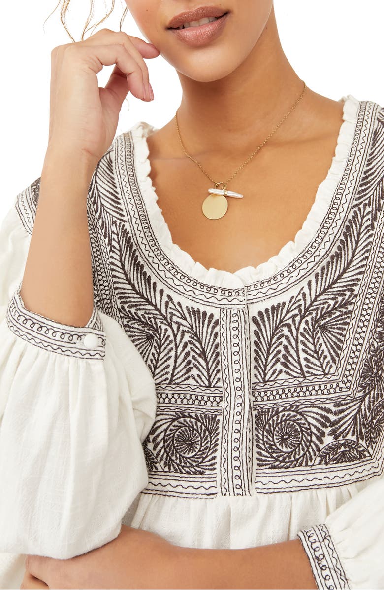 Free People Iggie Embroidered Blouse, Alternate, color, 