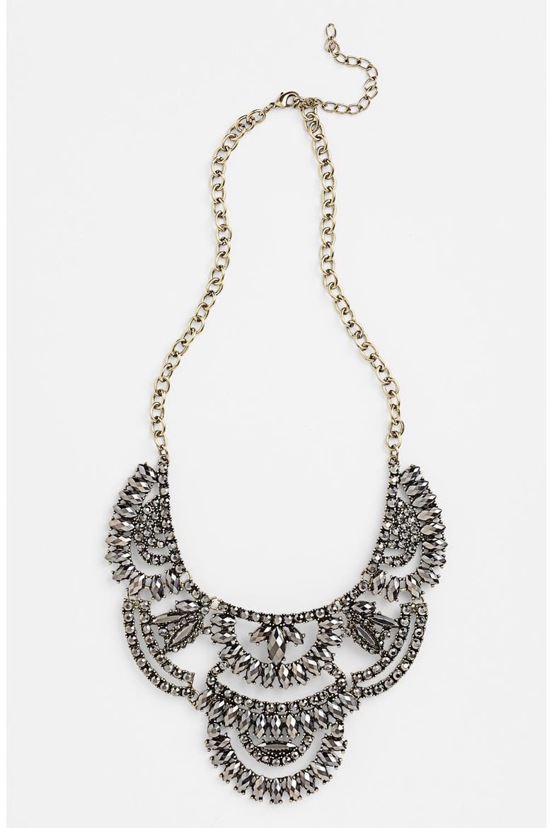 Stone Statement Necklace, Main, color, BLACK DIAMOND