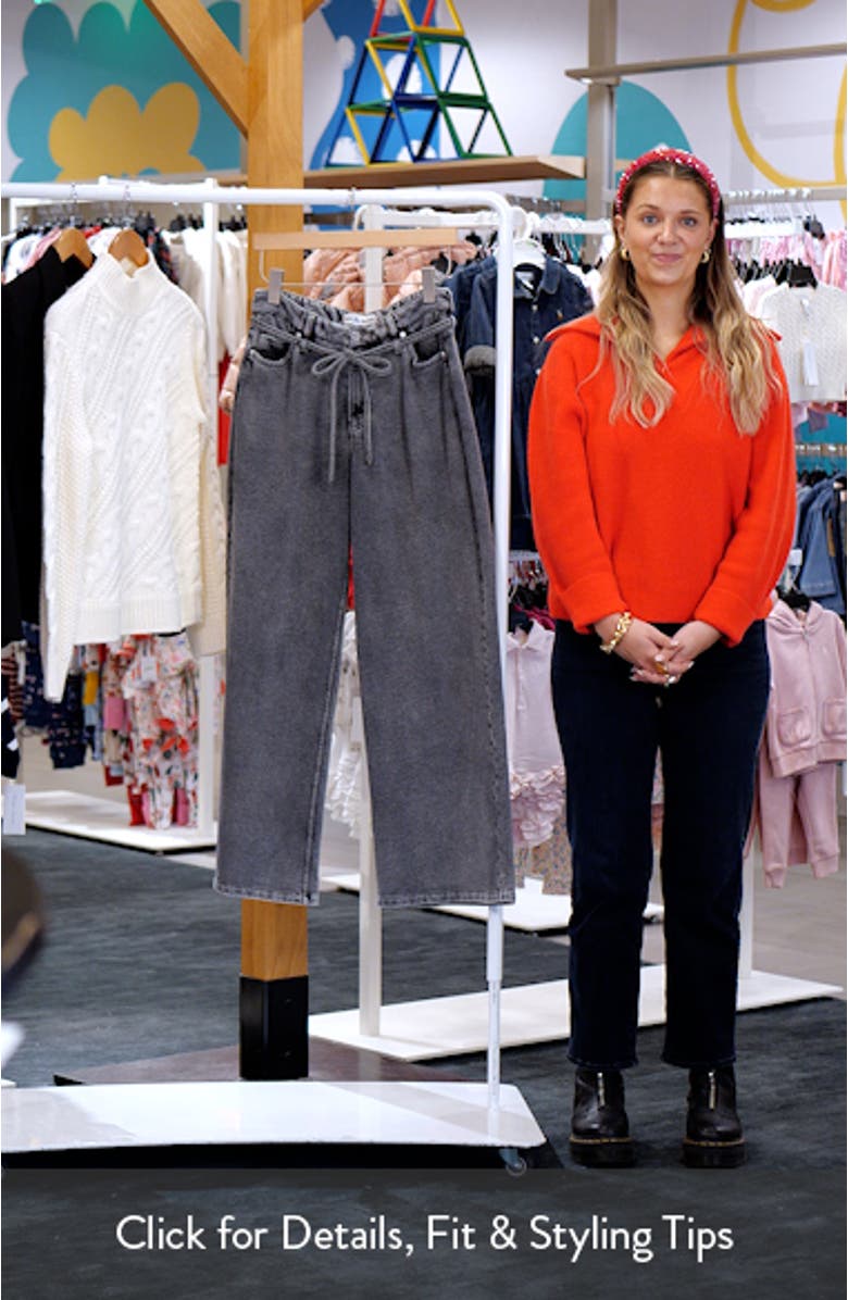 Wide Leg Drawstring Waist Knit Jeans, sales video thumbnail