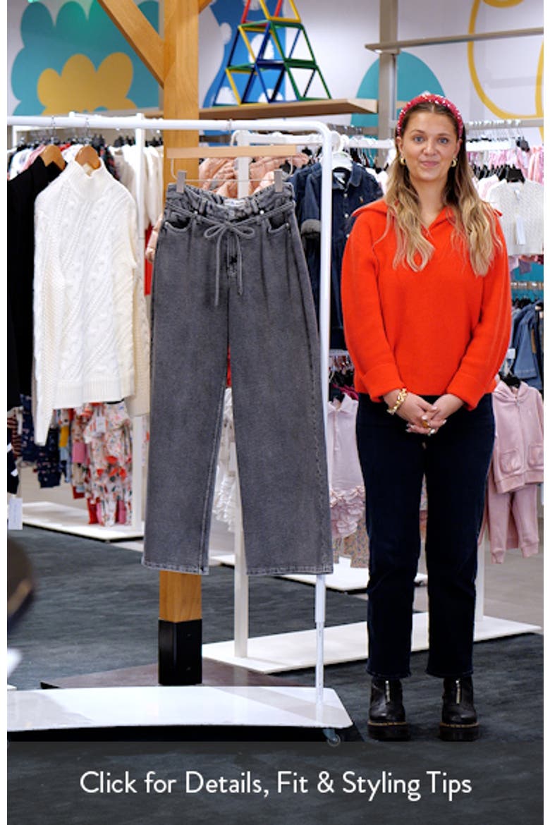 Wide Leg Drawstring Waist Knit Jeans video
