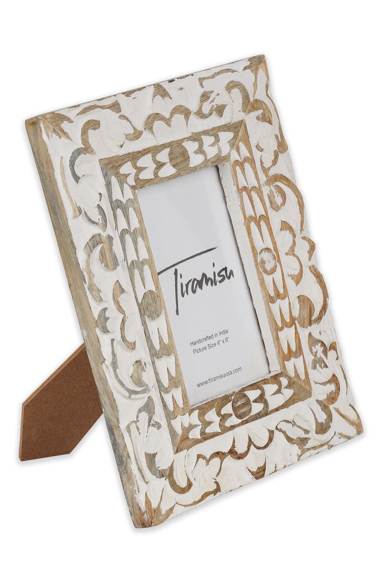 Tiramisu Royal Crest Wood Carved Picture Frame, Alternate, color, White