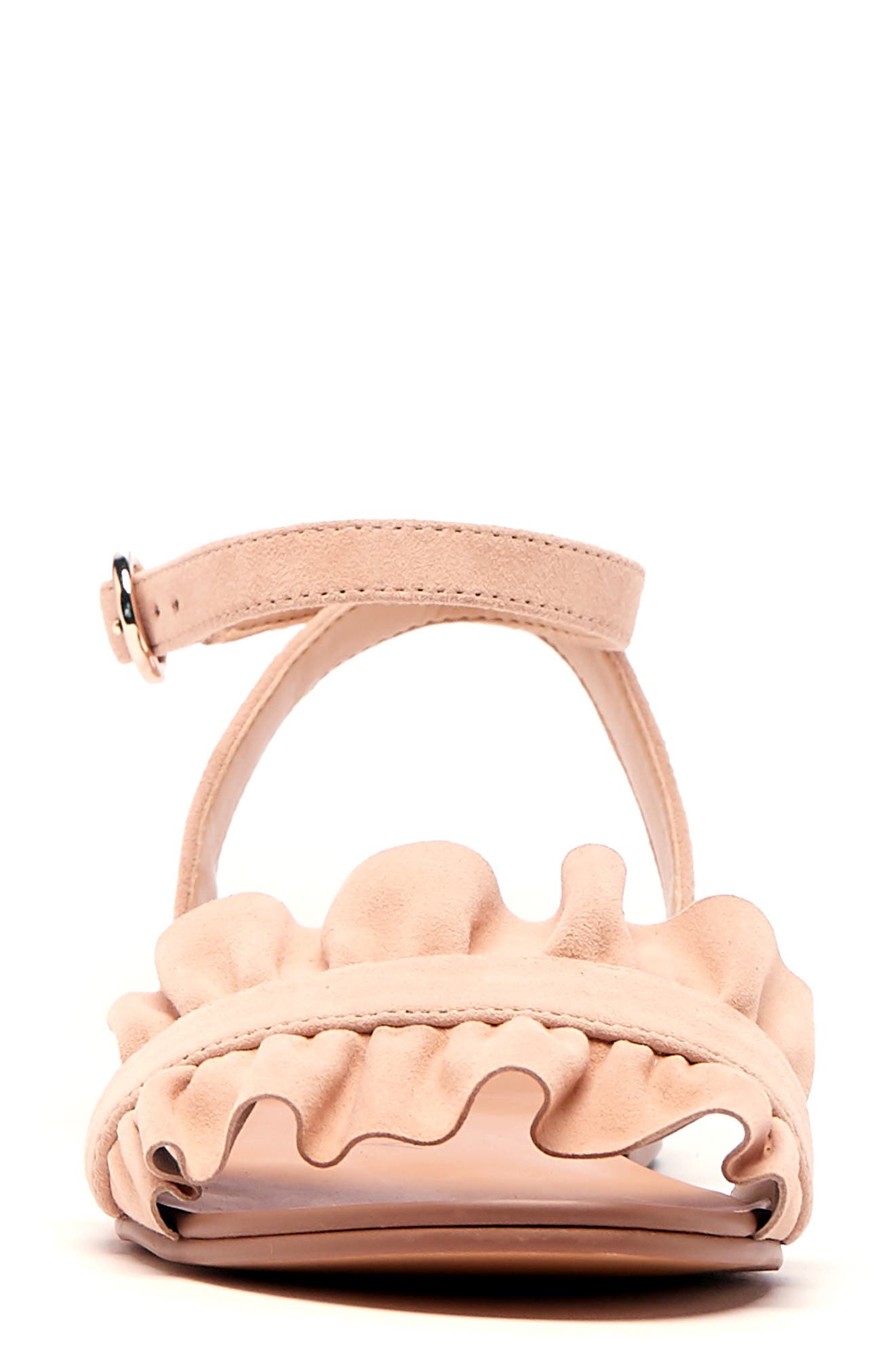 Elixane Ruffle Sandal, Alternate, color, SUGAR SUEDE