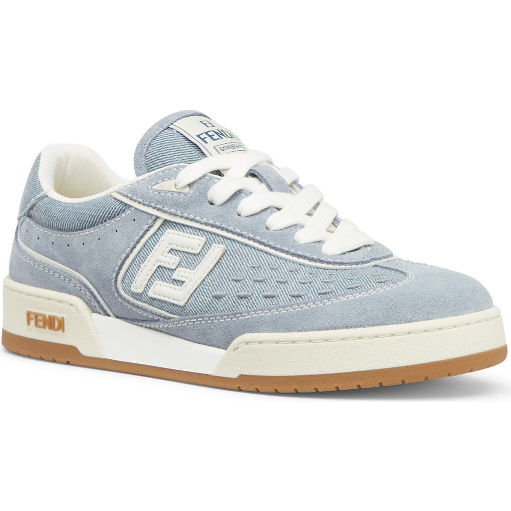 Shop Fendi Ff Match Sneaker In Cielo/blue/bianco