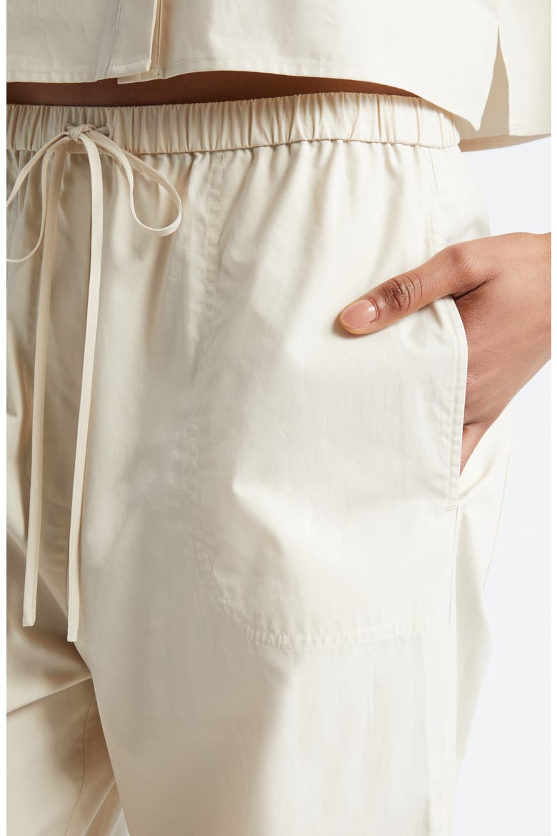 Organic Cotton Poplin Drawstring Pants, Alternate, color, STONE