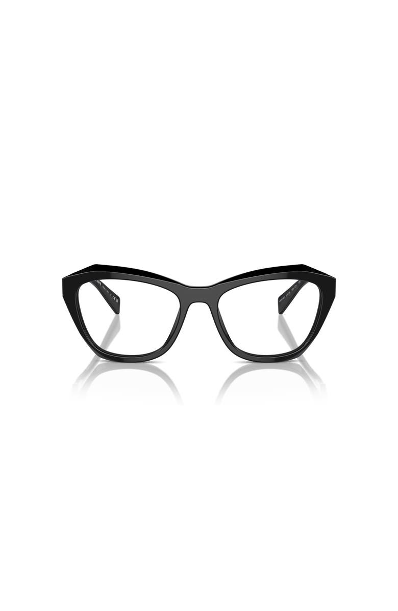 Prada 54mm Butterfly optical glasses, Alternate, color, Black