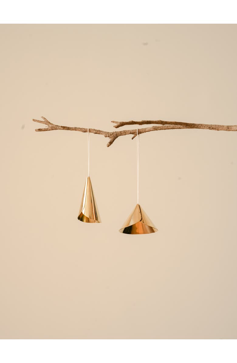 Fleck Fold Ornaments - Set of 2, Main, color, Brass