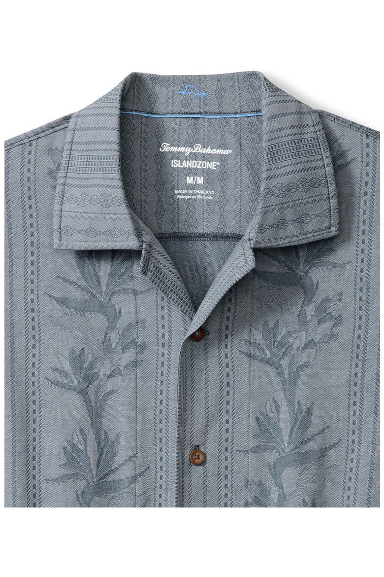 Palm Fresco Beach Border IslandZone® Camp Shirt, Alternate, color, STEEL
