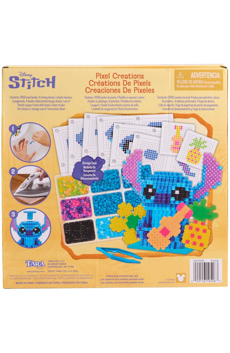 Tara Toy 3D Pixel Creations Disney Stitch 2500 Beads Kit, Diy Character Set, Alternate, color, Multicolored