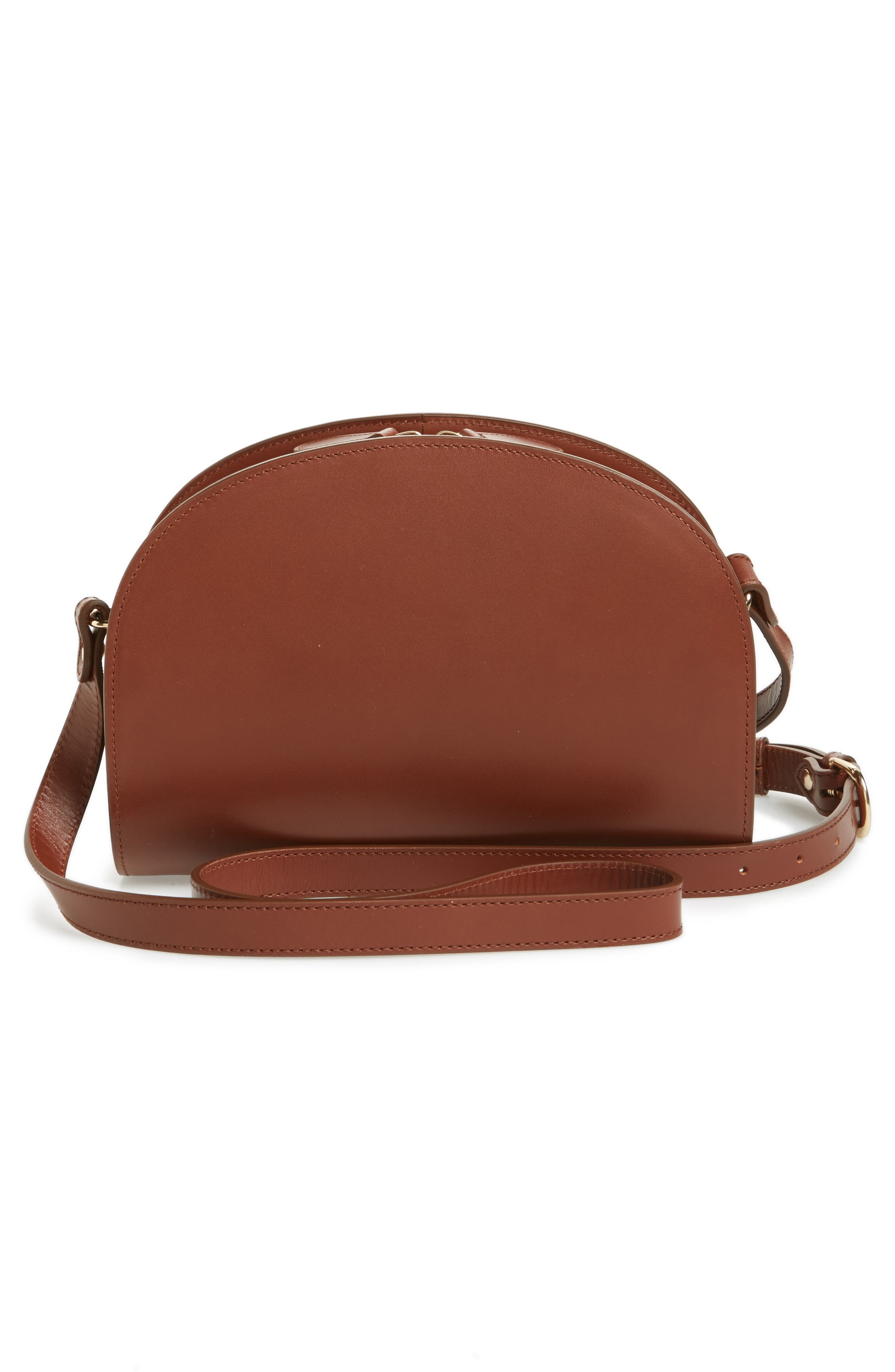 A.P.C. Sac Demi Lune Leather Crossbody Bag, Alternate, color, 