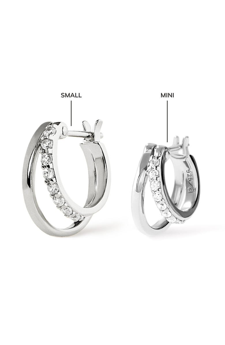 Ana Luisa Double Hoop Earrings - Toda Mini Silver, Alternate, color, Silver