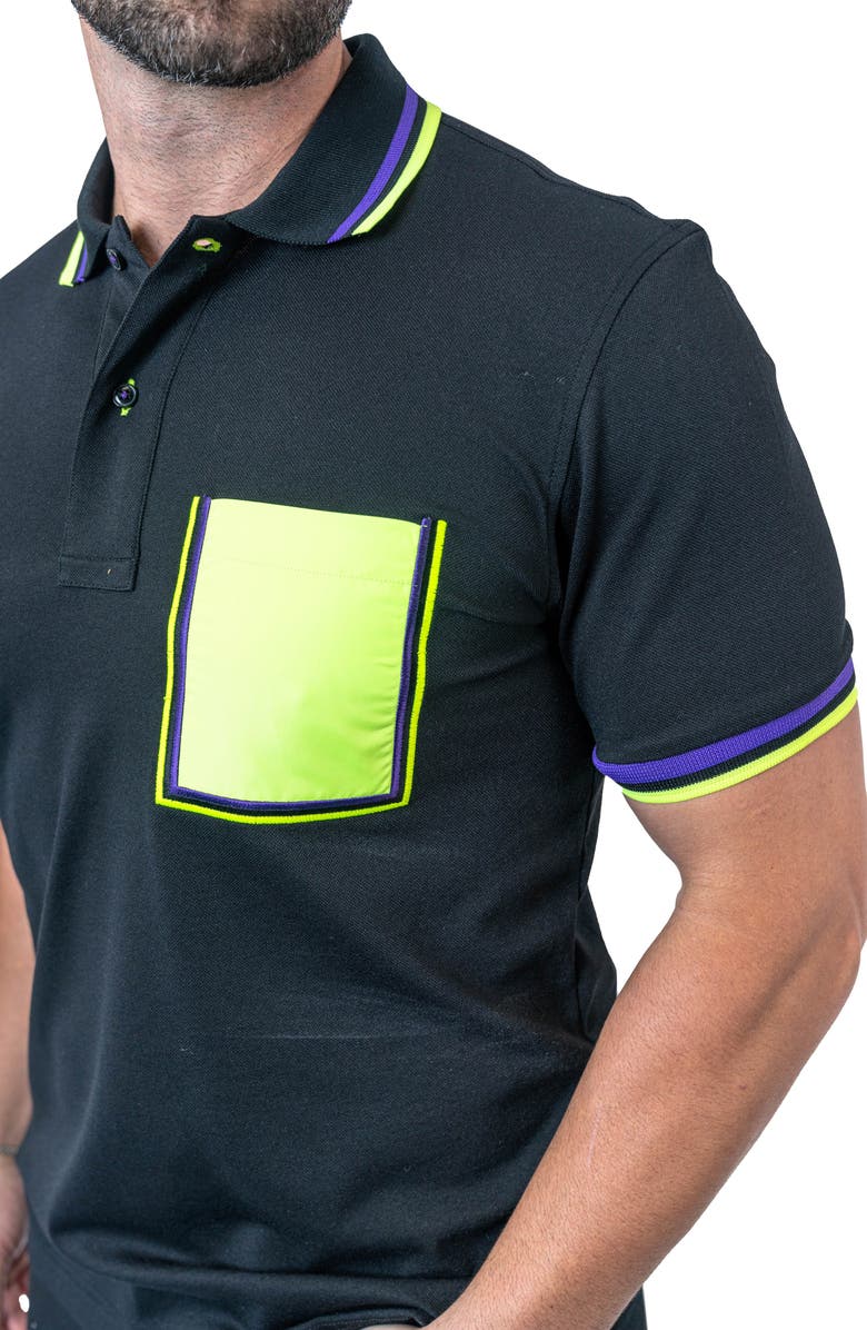 Maceoo Mozart Milano Egyptian Cotton Polo, Alternate, color, Black