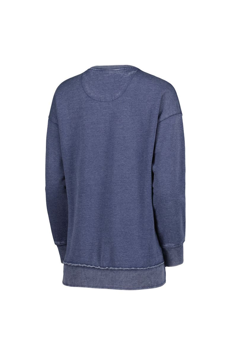 PRESSBOX Women's Pressbox Navy West Virginia Mountaineers Marniville Vintage Wash Pullover Sweatshirt, Alternate, color,