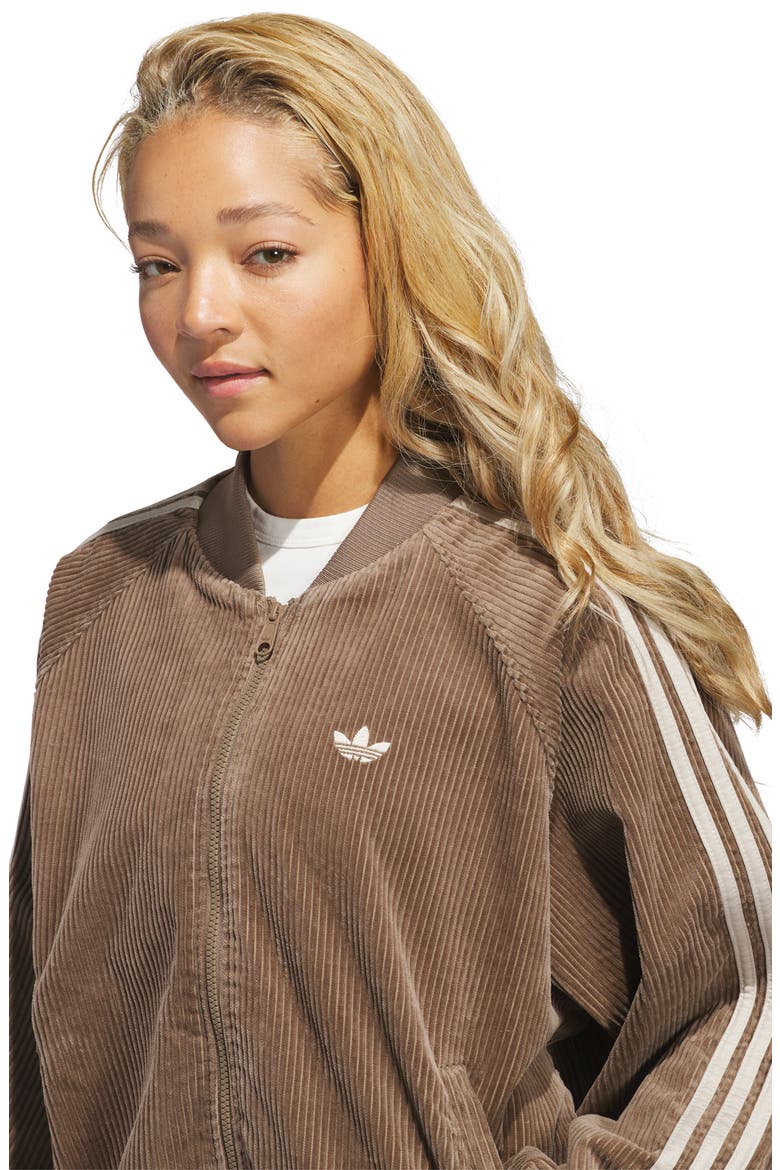 Corduroy Oversized Track Top, Alternate, color, KHAKI SIX/ KHAKI THREE