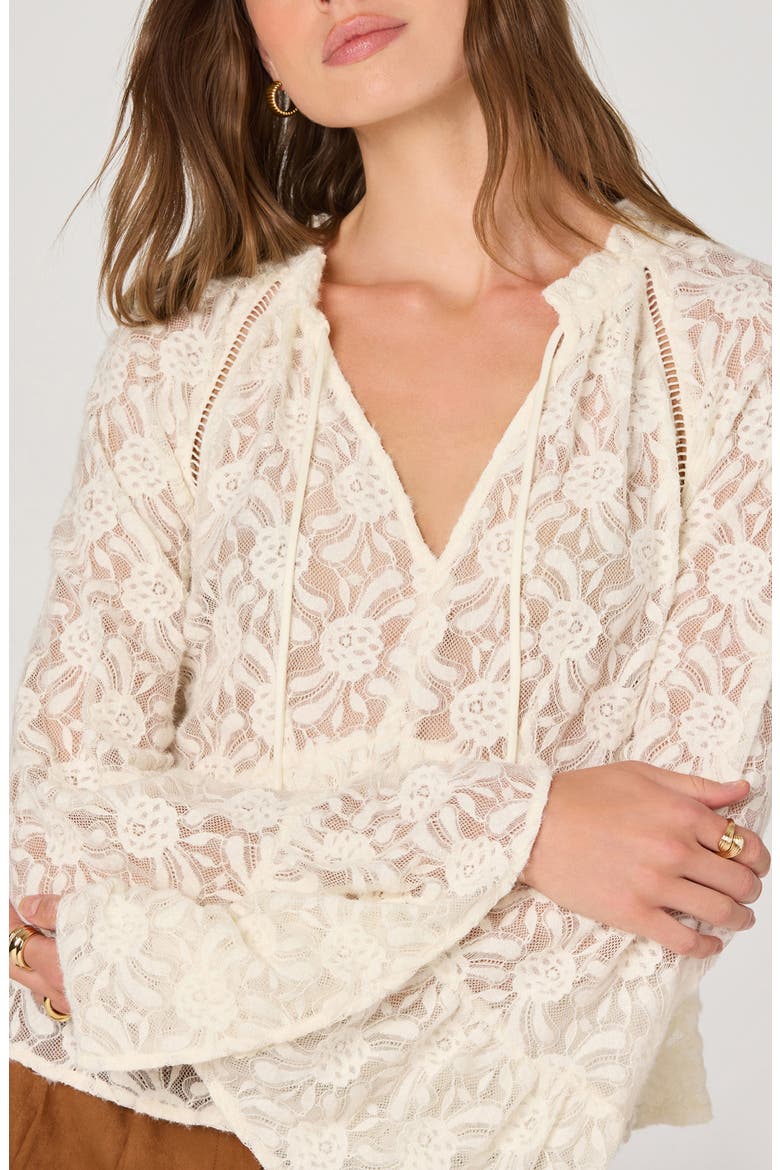 Tiered Bell Sleeve Lace Top, Alternate, color, BUTTERCREAM