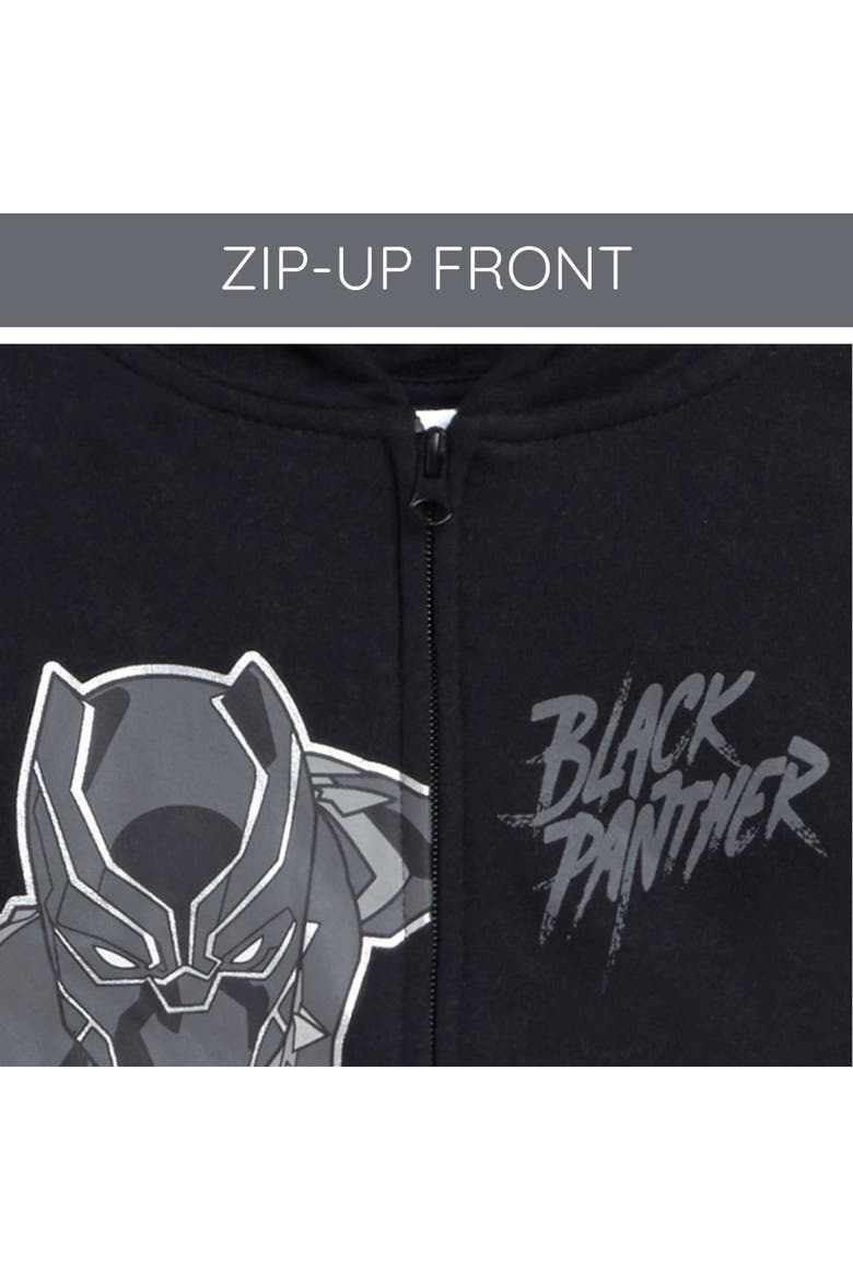 Avengers Fleece Zip-Up Hoodie, Alternate, color, Black Panther Black