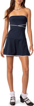EDIKTED Freya Contrast Trim Strapless Minidress