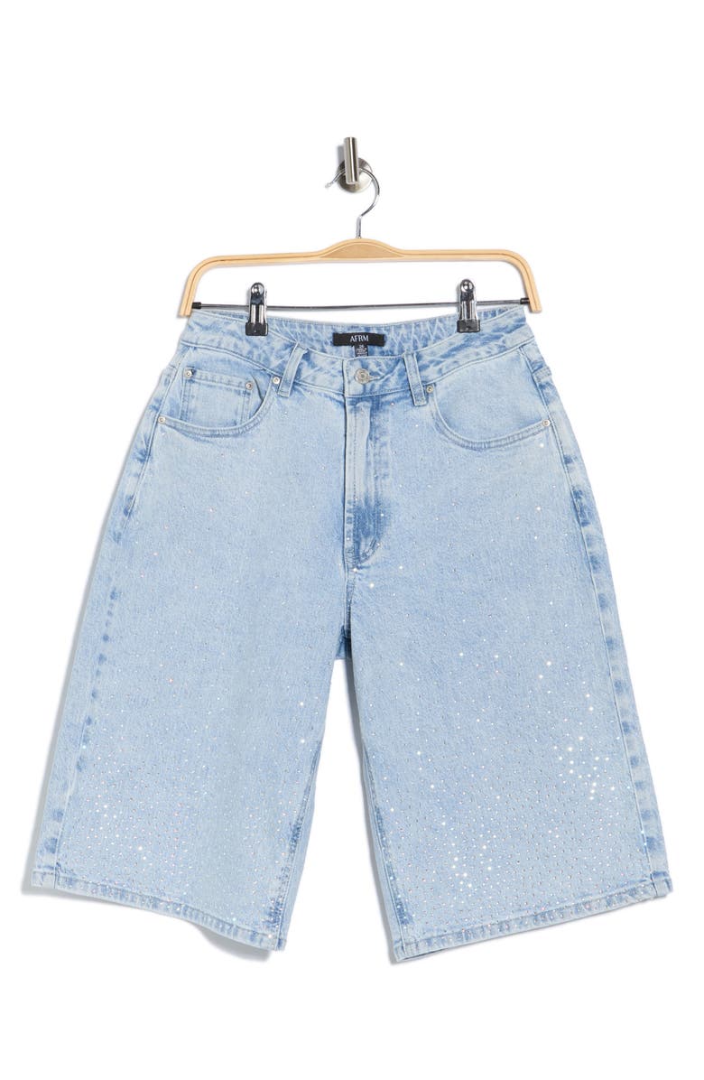 AFRM Low Rise Denim Bermuda Shorts, Alternate, color, Cristal Blue Wash