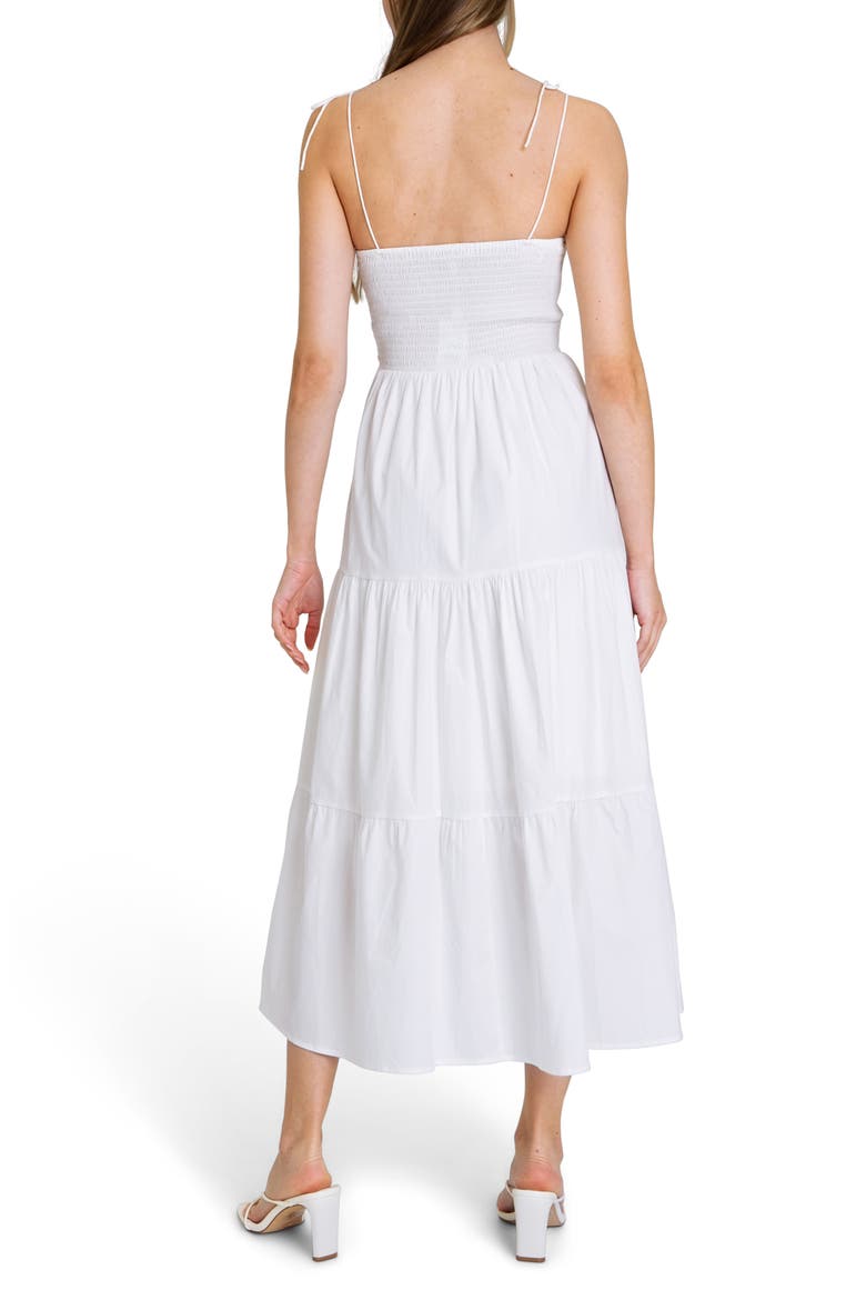 Victoria Tiered Ruffle Stretch Cotton Dress, Alternate, color, IVORY