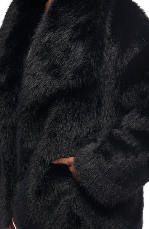 Azalea Wang Old Hollywood Faux Fur Jacket In Black