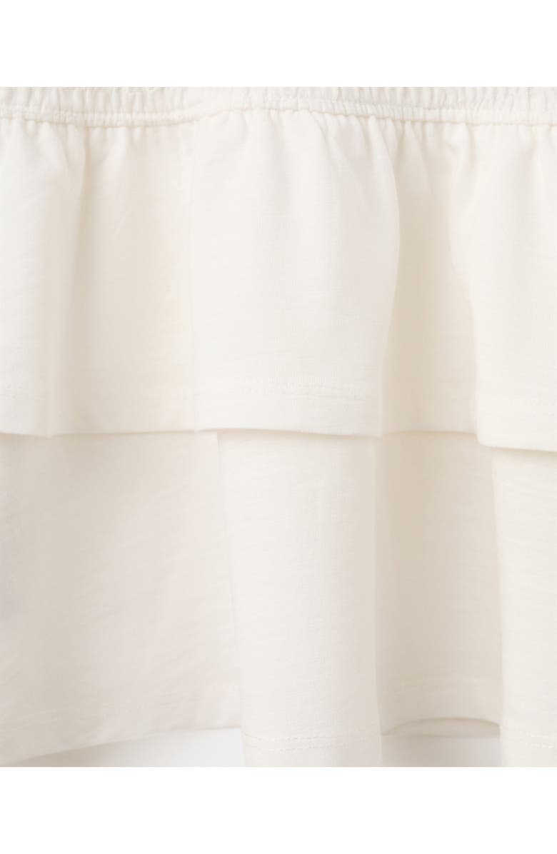 MANGO TEEN Smocked Ruffle Off the Shoulder Dress, Alternate, color, Off White