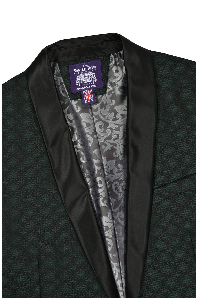 Shawl Collar One Button Printed Sportcoat, Alternate, color, BLACK