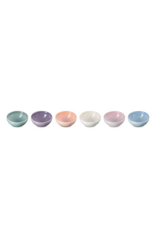 Le Creuset Vancouver Set Of 6 Stoneware Pinch Bowls In Multi