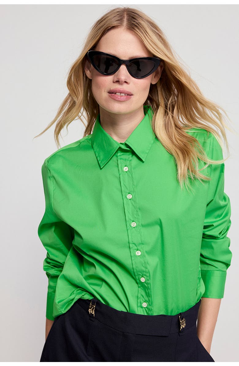 The Shirt by Rochelle Behrens The Boyfriend Shirt, Alternate, color, Kelly Green