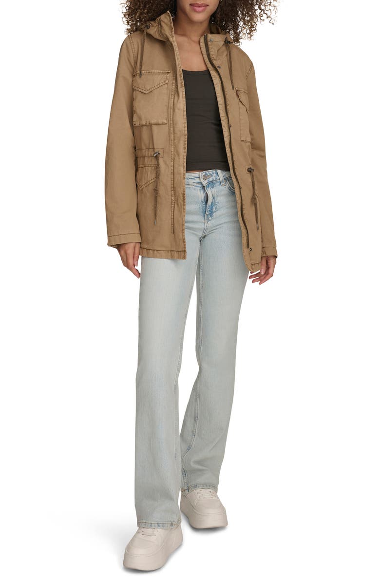 Levi's<sup>®</sup> Military Four-Pocket Zip Hooded Jacket, Alternate, color, Camel