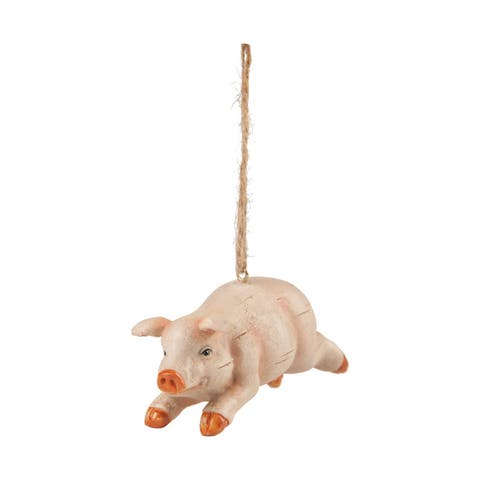 Rustic Pig Christmas Xmas Ornament