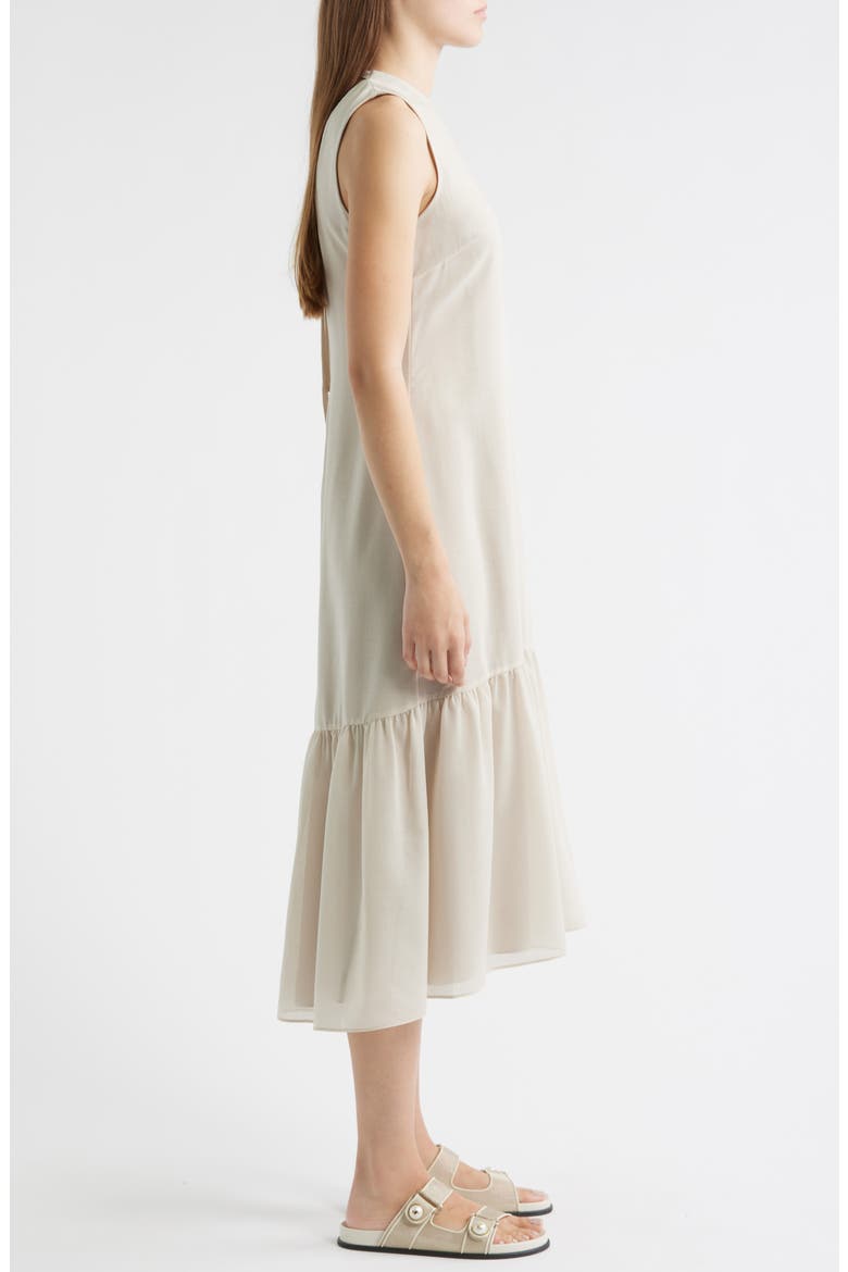 Tier Tie Back Midi Dress, Alternate, color, SAND