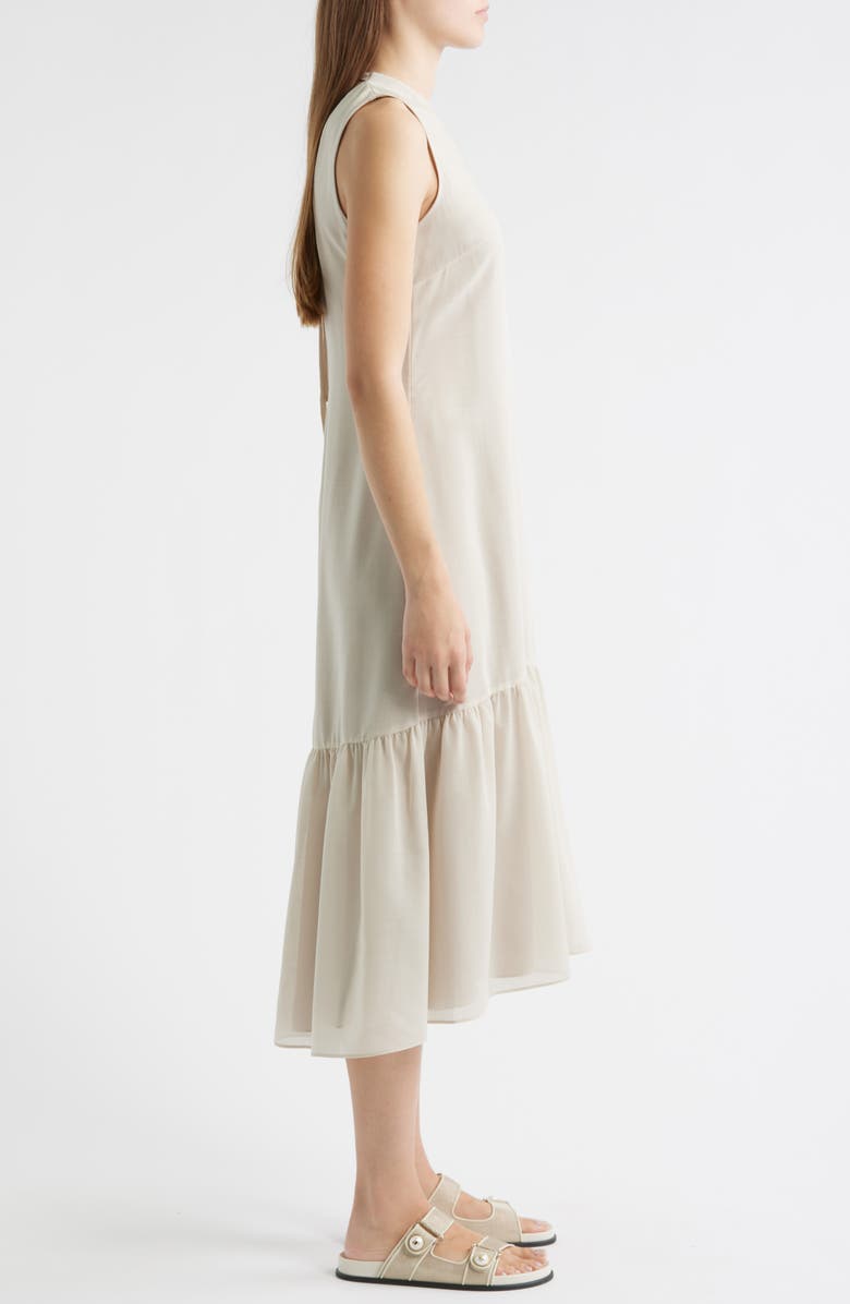 Theory Tier Tie Back Midi Dress, Alternate, color, Sand