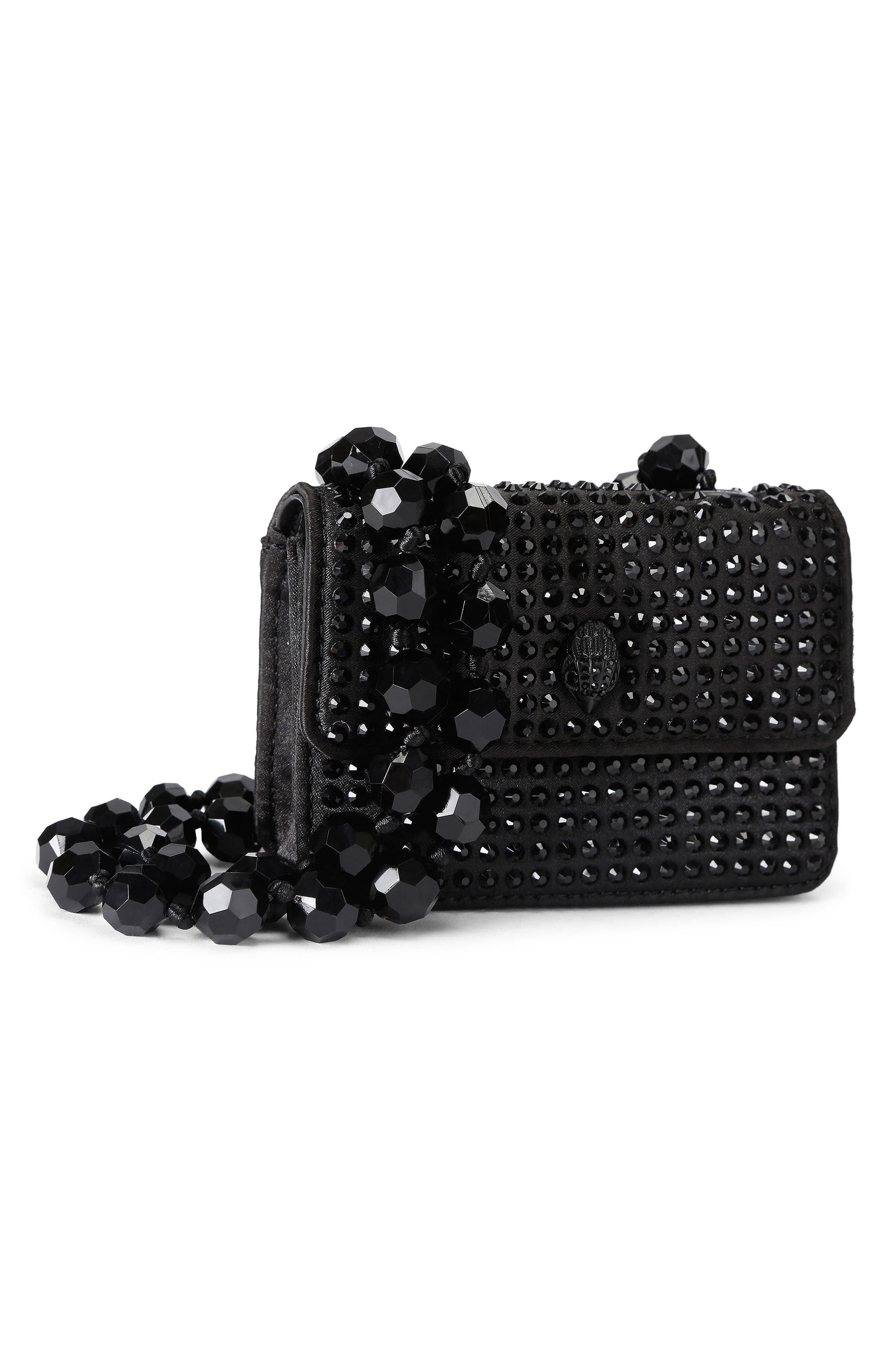 Micro Kensington Beads Quilted Crossbody Bag, Alternate, color, BLACK