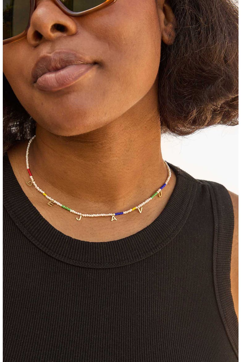 Déjà Vu Beaded Charm Necklace, Alternate, color, CREAM