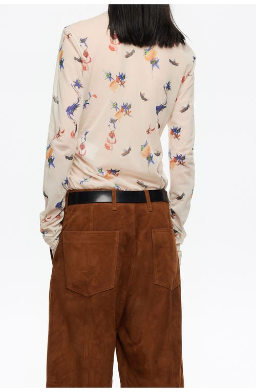 Bimba Y Lola Flowers Scan Tulle Fitted T-shirt In Neutral