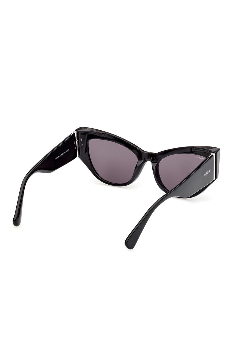 54mm Cat Eye Sunglasses, Alternate, color, SHINY BLACK / SMOKE LENSES