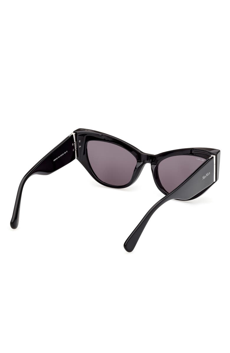 Max Mara 54mm Cat Eye Sunglasses, Alternate, color, Shiny Black / Smoke Lenses