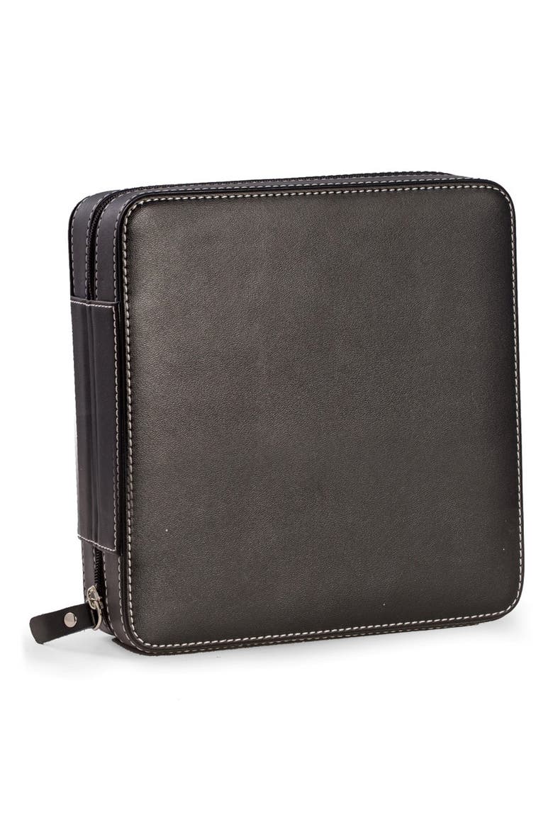 Leather Glasses Case, Main, color, BLACK