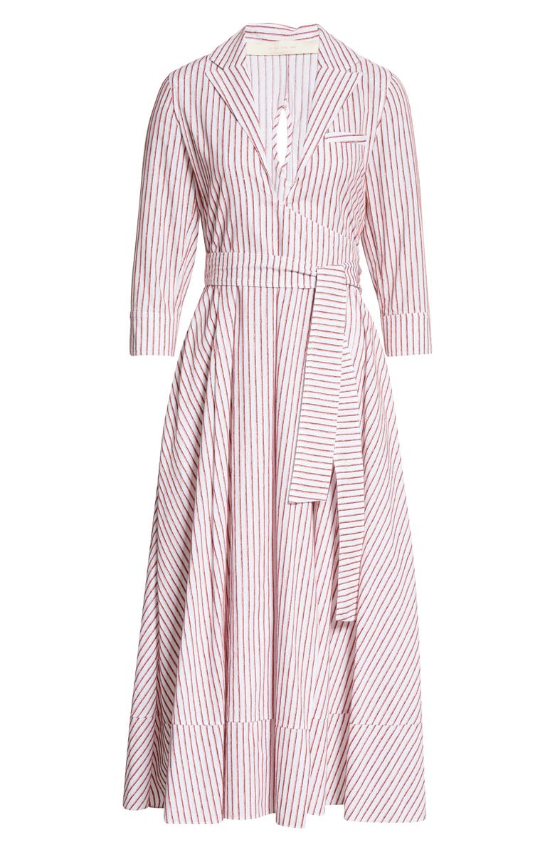 By Any Other Name Velvet Stripe Cotton Midi Wrap Dress, Alternate, color,