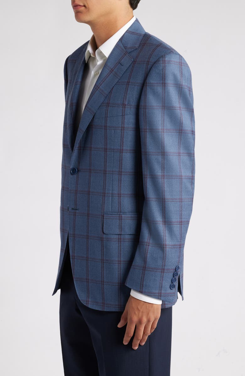 Canali Siena Regular Fit Windowpane Check Wool Sport Coat, Alternate, color, Blue