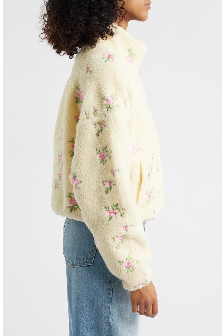 Rose Petals Quarter Zip Pullover, Alternate, color, CREAM