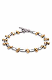 EYE CANDY LOS ANGELES Men's Santiago Two-Tone Steel Toggle Bracelet