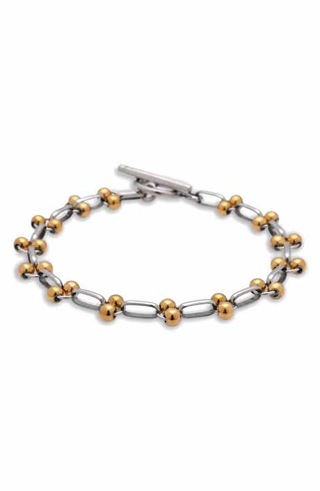 EYE CANDY LOS ANGELES Men's Santiago Two-Tone Steel Toggle Bracelet