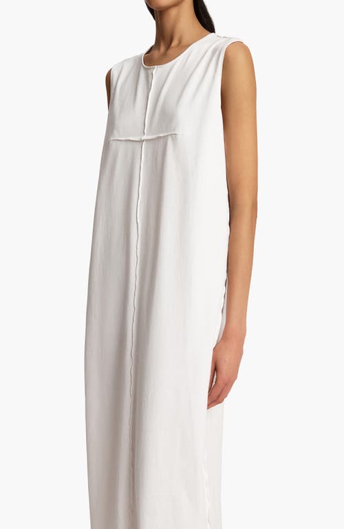 Khaite Hal Paneled Cotton-jersey Midi Dress In White